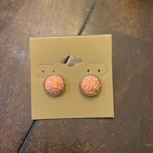 Peach Cabochon Earrings